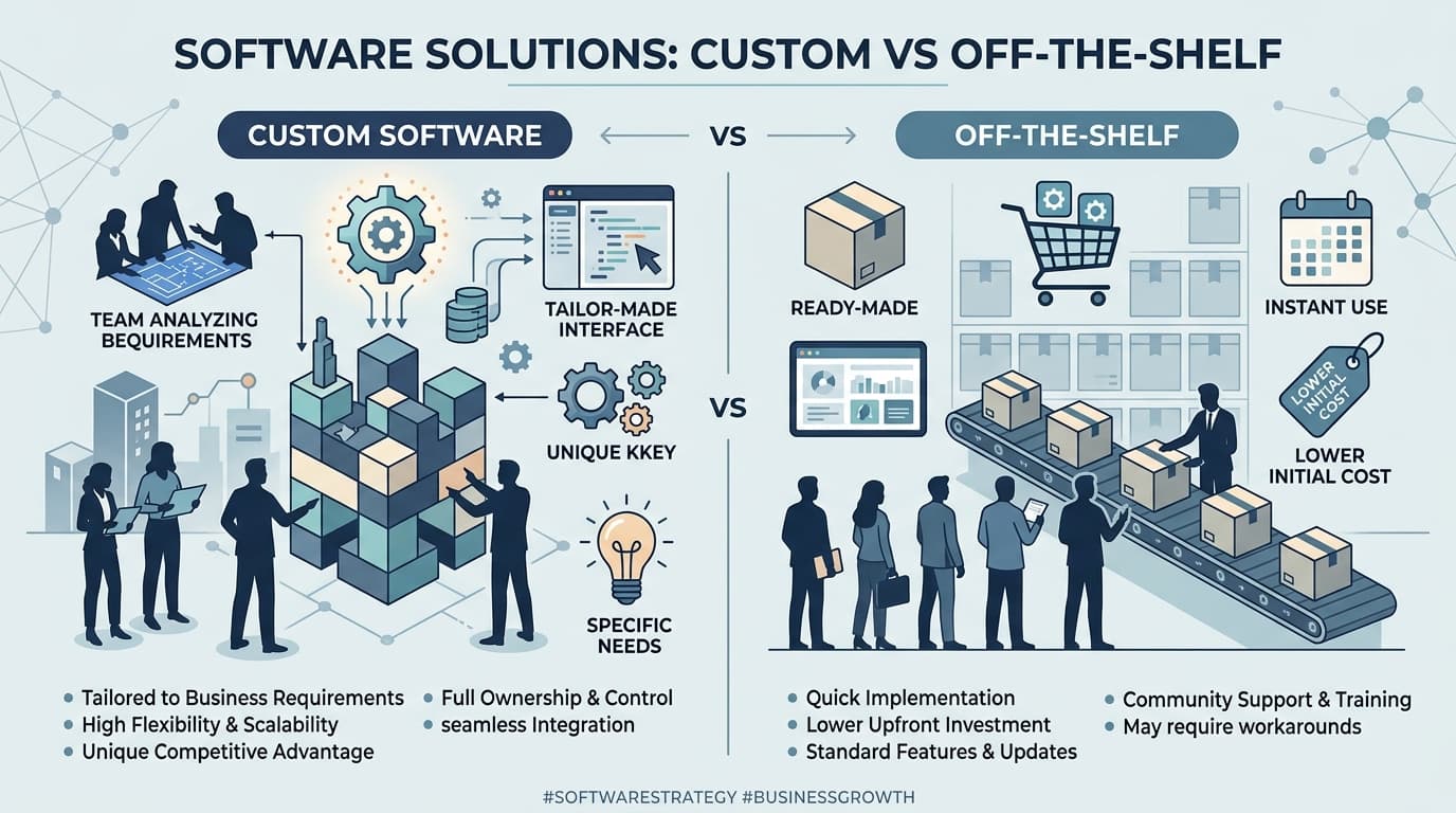 Cover image for "Custom Software vs Off-the-Shelf Solutions: Which Fits Your Business?"